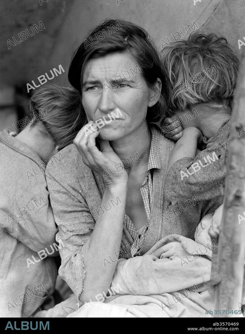 La madre migrante, 1936. Fotografía de Dorothea Lange tomada durante la gran depresión americana.