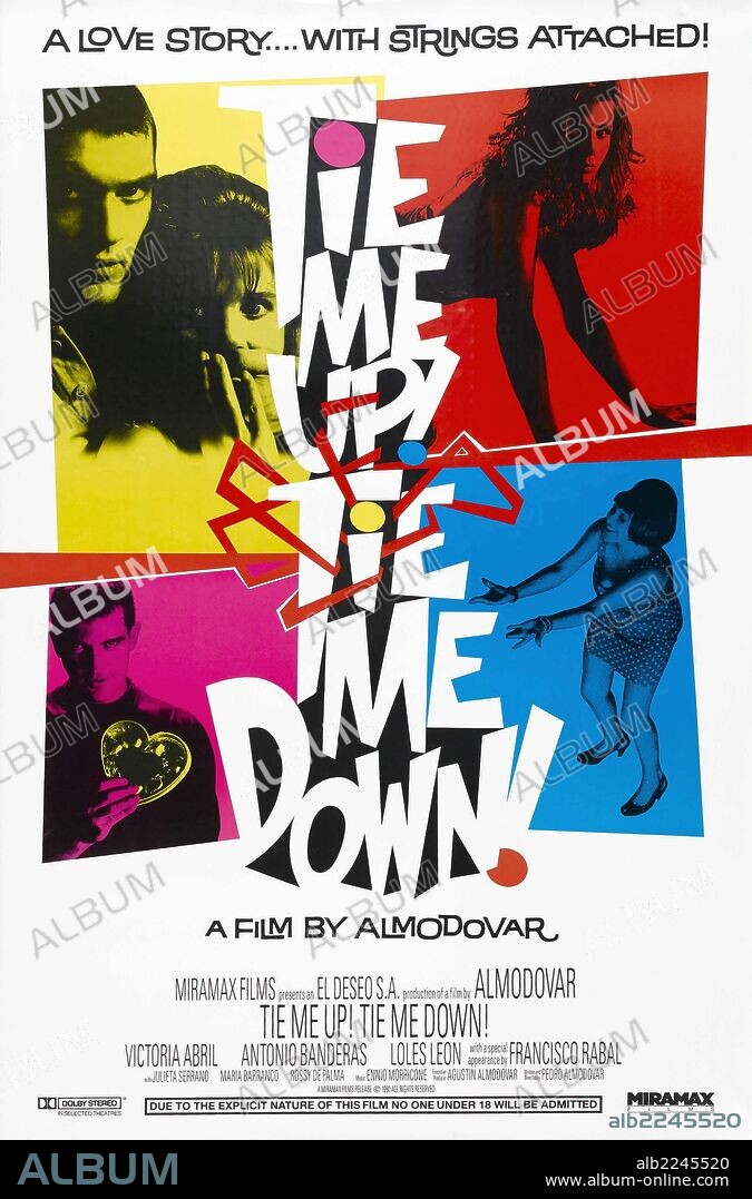 Poster de ATAME, 1989 (ATAME!), dirigida por PEDRO ALMODOVAR. Copyright EL DESEO S.A./CIBY 2000.