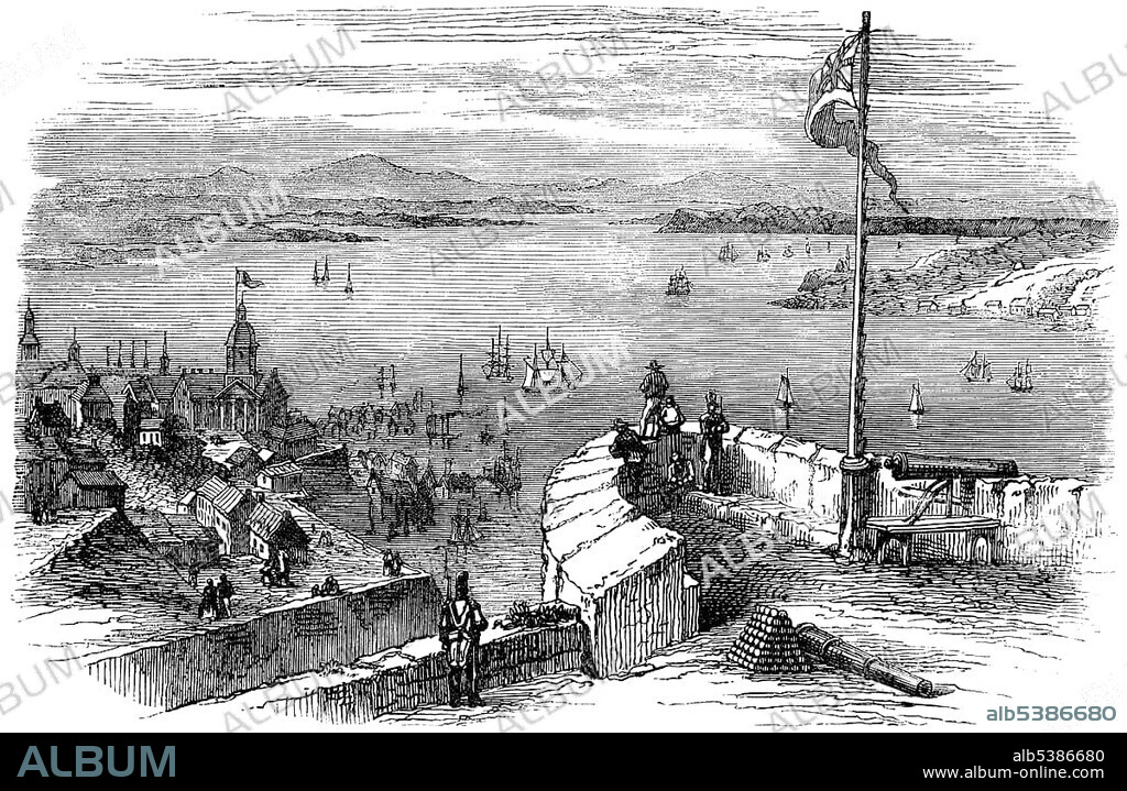 View of the Ville de QuÃ©bec or Quebec City, province of Quebec, Canada, 1760, North America.