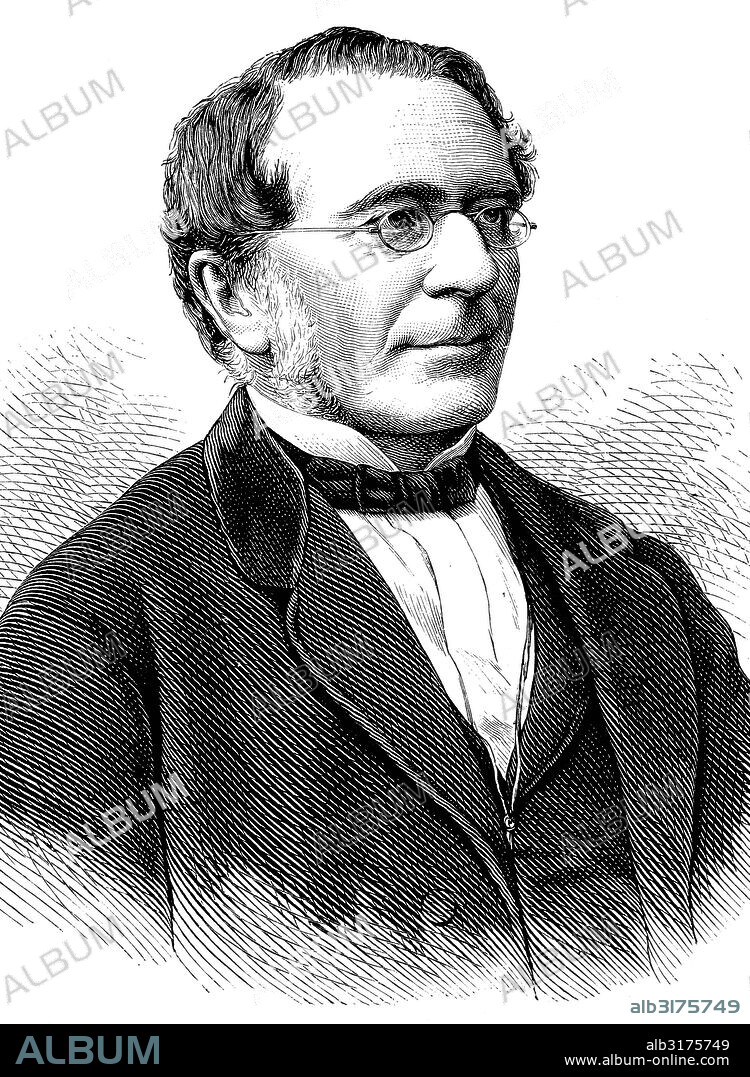 Rudolph von ihering, also rudolph von jhering, 1818-1892, german lawyer, historical illustration, about 1886.