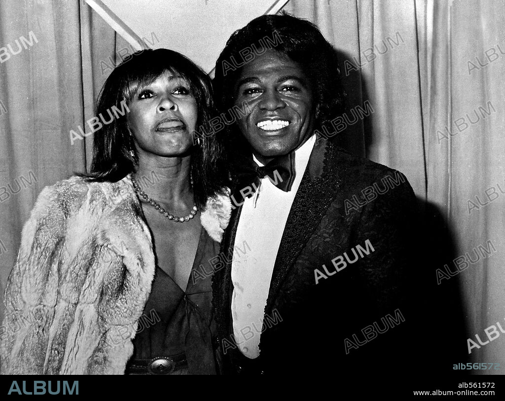 Tina Turner with James Brown in 1982 at Grammy Awards.