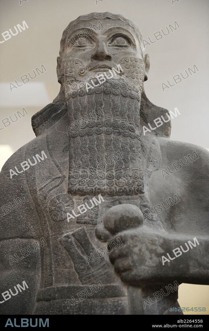 ARTE. IMPERIO ASIRIO. NEOASIRIO. MESOPOTAMIA. SHALMANESAR III (858-824 A. C.). Monarca asírio. Período Neo-asirio. Assur (Qala't Sharquat). Basalto. Museo Arqueológico. Estambul. Turquía.