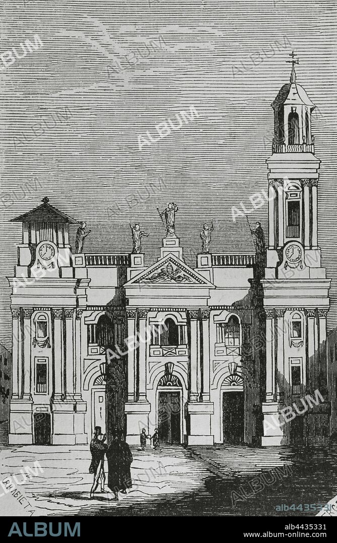 España. Galicia. Catedral de Lugo. Dibujo por Urrabieta. Grabado por Vierge. Crónica General de España, Historia Ilustrada y Descriptiva de sus Provincias. Galicia,1866. Biblioteca Histórico Militar de Barcelona, Cataluña, España.