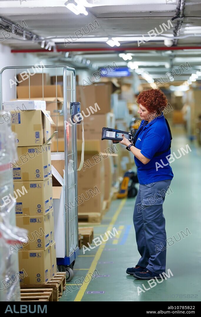 Used with bar code reader, Warehouse, Hospital Donostia, San Sebastian, Gipuzkoa, Basque Country, Spain.