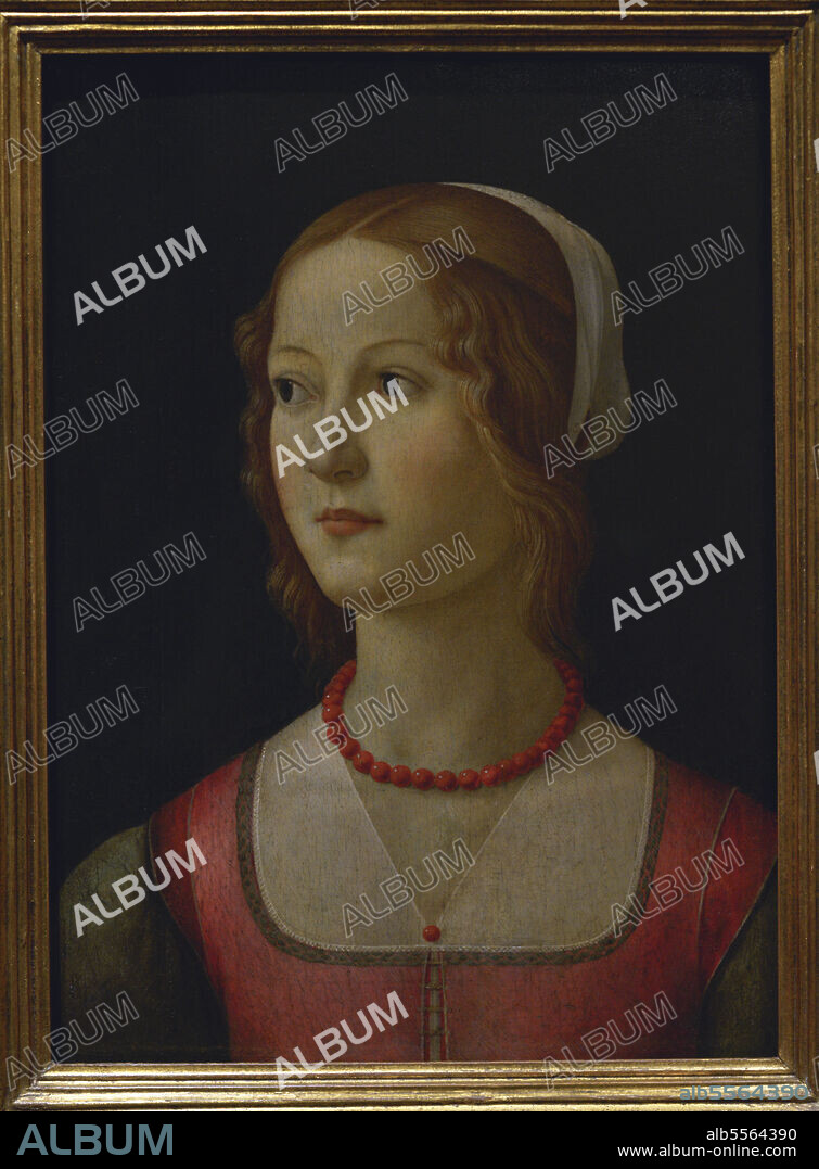 Domenico Ghirlandaio (1449-1494). Italian painter. Portrait of a Young Woman, ca. 1490. Tempera on wood. Calouste Gulbenkian Museum. Lisbon, Portugal.