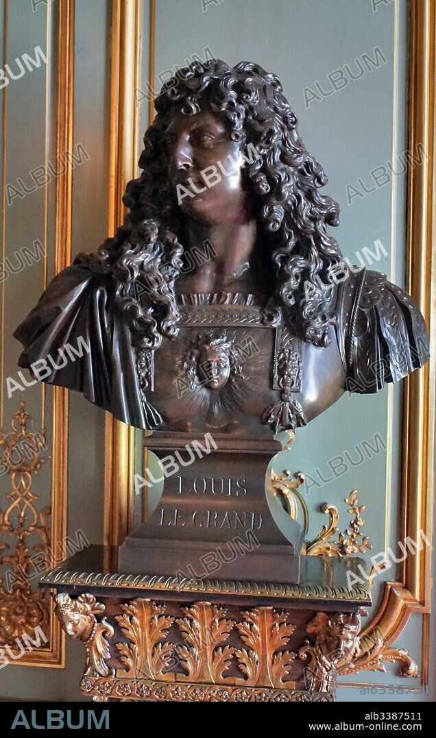 Bust of Louis XIV (1638 - 1715), known as Louis the Great (Louis le Grand) or the Sun King (le Roi-Soleil). Monarch of the House of Bourbon who ruled as King of France from 1643 until his death in 1715. His reign of 72 years and 110 days is the longest of any monarch of a major country in European history.