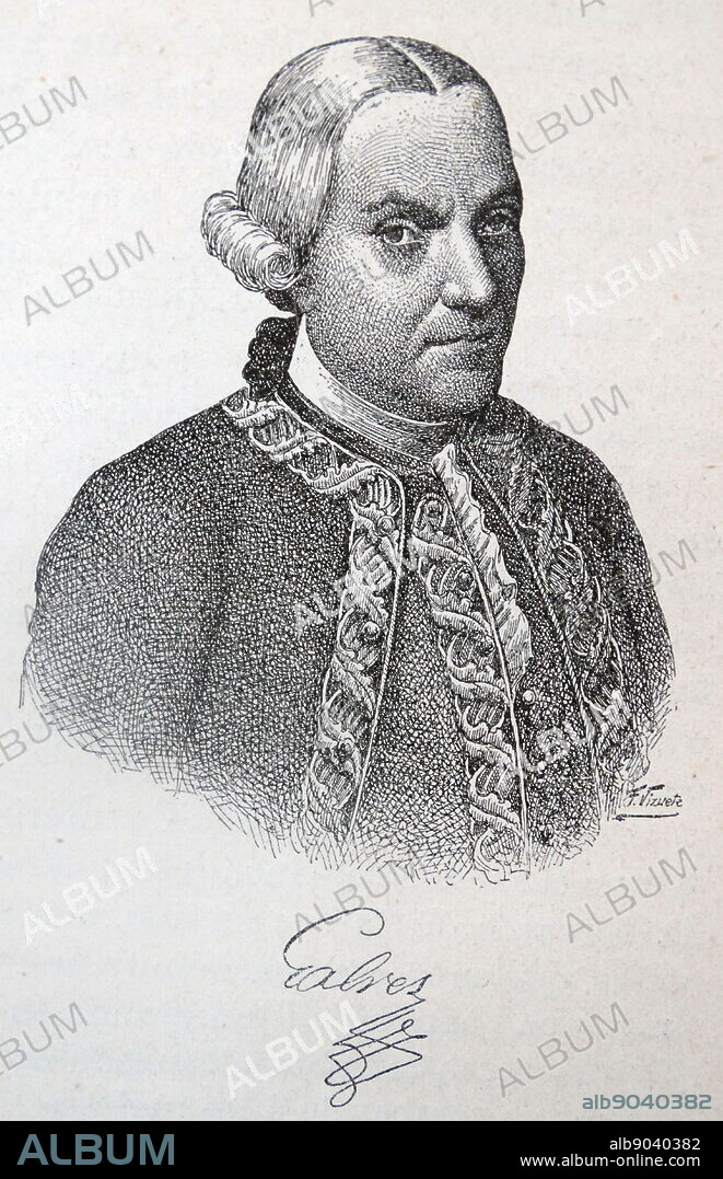 Portrait of Matías de Gálvez y Gallardo (1725-1784) was a Spanish general, the Captain General of Guatemala, and Viceroy of New Spain. Dated 18th Century.