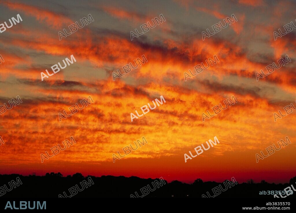 Cirrus clouds at sunset.