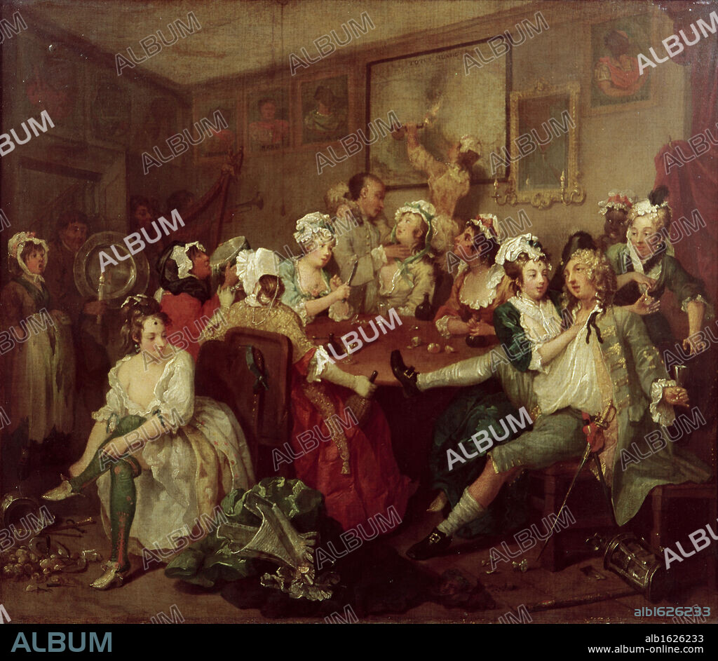 The Orgy: Rake's Progress  William Hogarth (1697-1764 British)  Sir John Soane Museum, London.