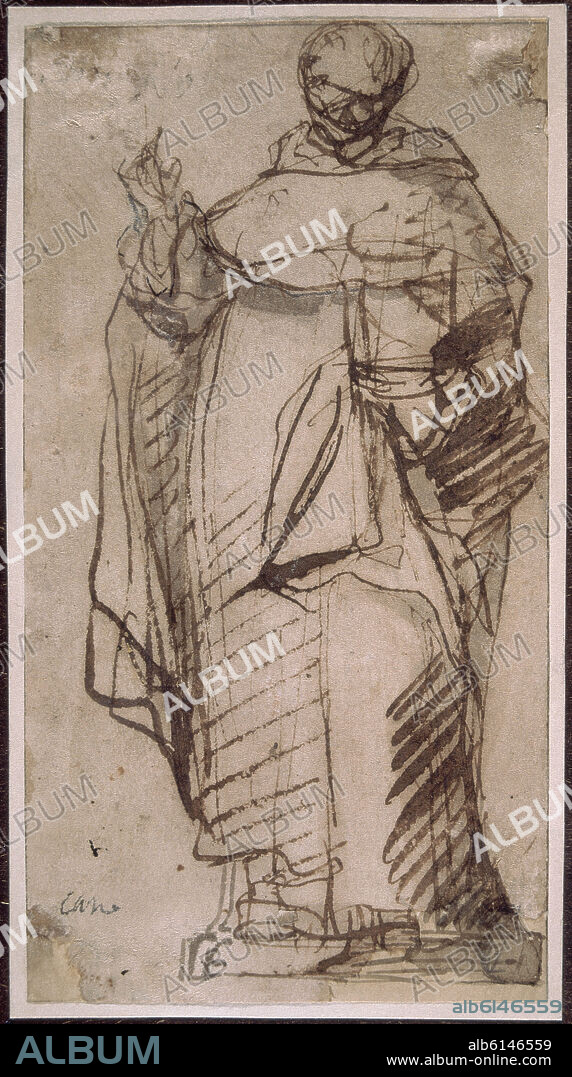 ALONSO CANO. SAN GONZALO DE AMARANTE - 1645 - DIBUJO - 159x90, INV: 2117 - BARROCO ESPAÑOL.