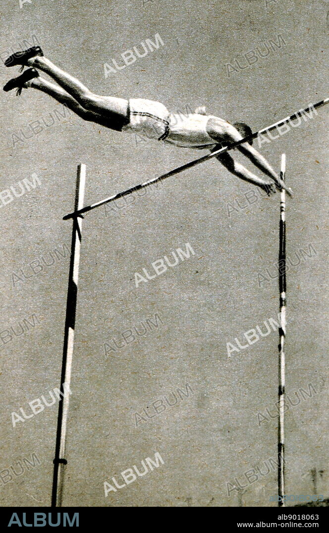 Photograph of William Waring 'Bill' Miller (1912 - 2008) gold medallist in the 1932 Olympic Pole Vaulting. Miller set a personal best to win vaulting 4.31 meters.
