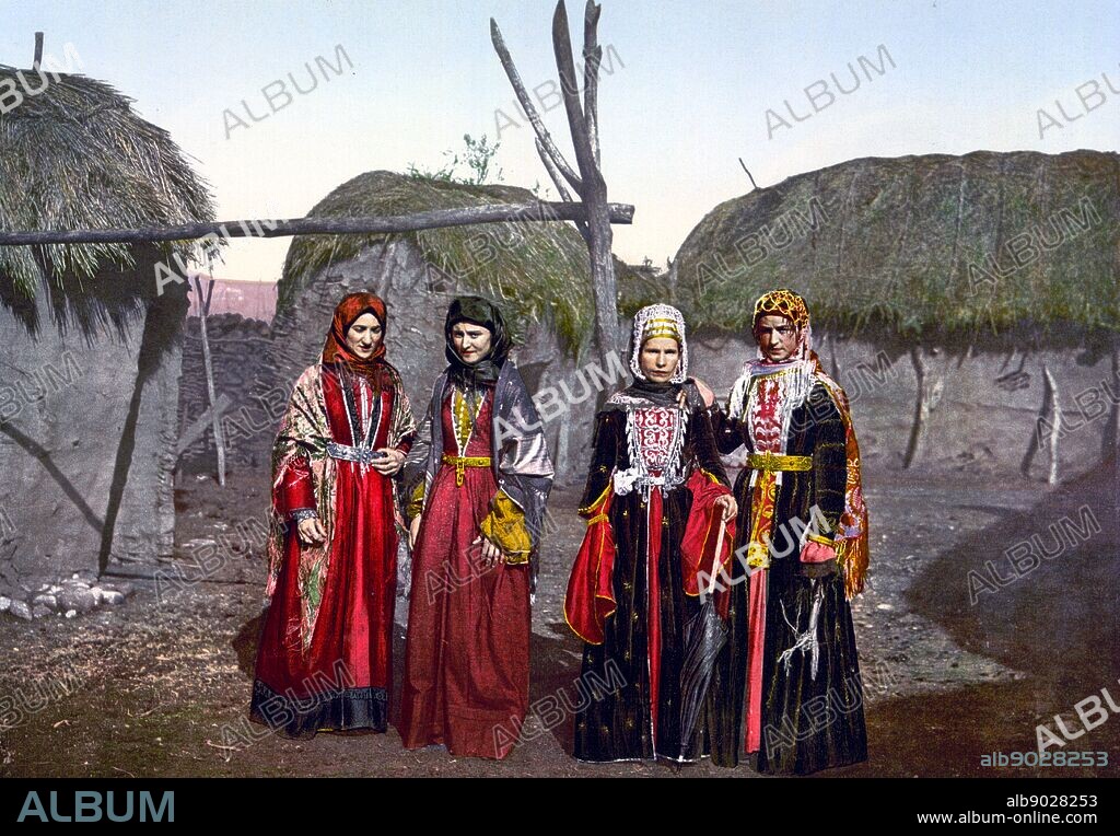 Russian types of Tartar; (i.e.; Tatar); women of the Caucasus; Russia between ca. 1890 and ca. 1900.