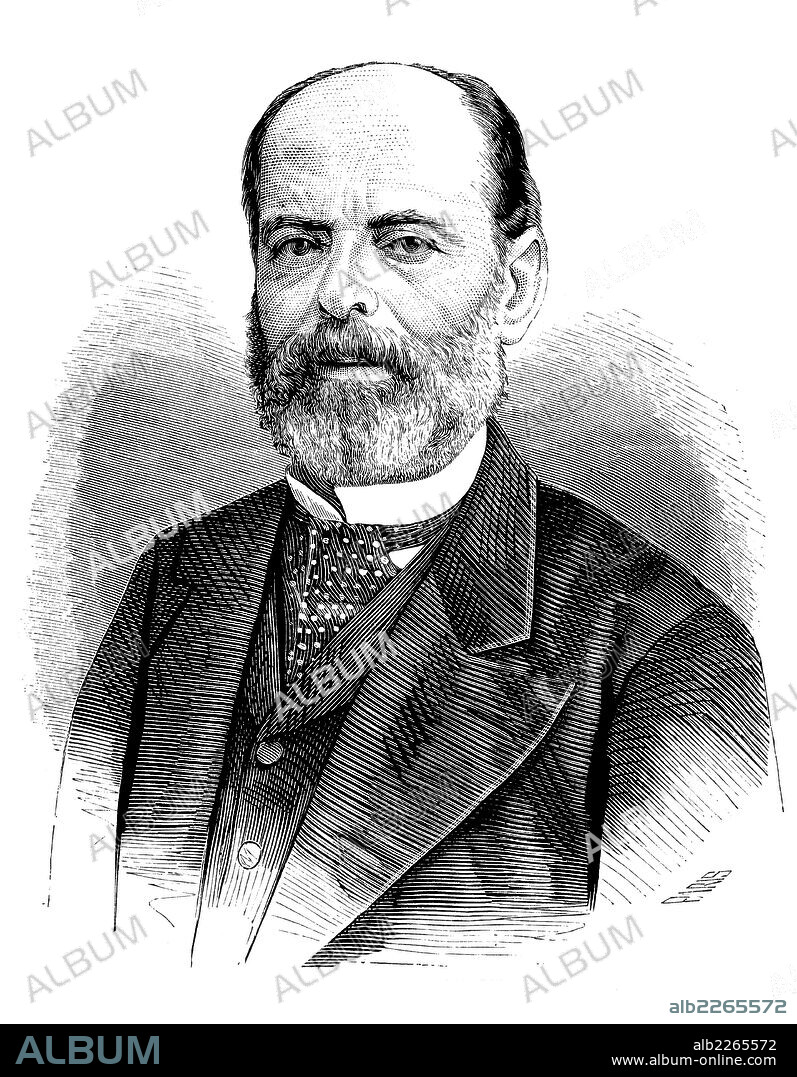 Juan Martínez Villergas (1816-1894), poeta satírico, periodista, escritor y politico español. Grabado de 1874.