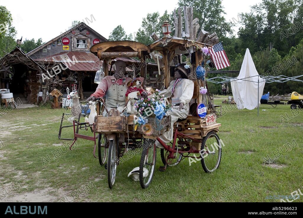 Hillbilly Mall is built with recycled materials: trees from the last big April storm in Notasulga, a used rusty tin from an old demolished house leftover materials gathered from here and there mostly free!.