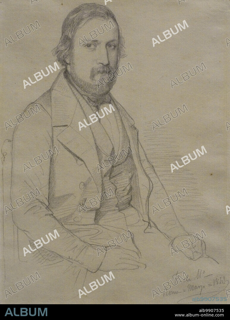 FEDERICO DE MADRAZO Y KUNTZ (1815-1894). SPANISH PAINTER.. Joaquín Espalter Rull (1809-1880). Pintor español. El pintor Joaquín Espalter. Retrato por Federico de Madrazo y Kuntz (1815-1894), 1841. Lápiz sobre papel, 260 x 190 mm. Museo del Prado. Madrid. España.