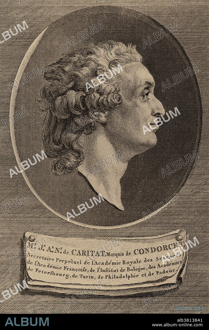 Marie Jean Antoine Nicolas de Caritat, marquis de Condorcet (1743-1794), French philosopher, mathematician, and early political scientist, whose Condorcet method in voting tally selects the candidate who would beat each of the other candidates in a run-off election. He advocated a liberal economy, free and equal public education, constitutionalism, and equal rights for women and people of all races. His ideas and writings were said to embody the ideals of the Age of Enlightenment and rationalism, and remain influential to this day. In 1772, he published a paper on integral calculus which was widely hailed as a groundbreaking. In 1786, Condorcet worked on ideas for the differential and integral calculus, giving a new treatment of infinitesimals - a work which was never printed. He died a mysterious death in prison at the age of 50 after a period of being a fugitive from French Revolutionary authorities.