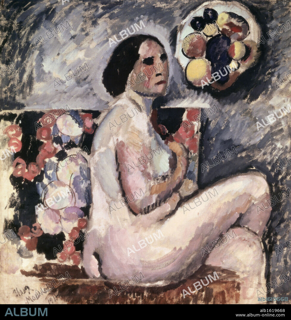 IL'YA MASHKOV. Nude by Ilya Ivanovic Maskov, oil on canvas, 1915, 1881-1944, Russia, Taganrog, Museum of Art.
