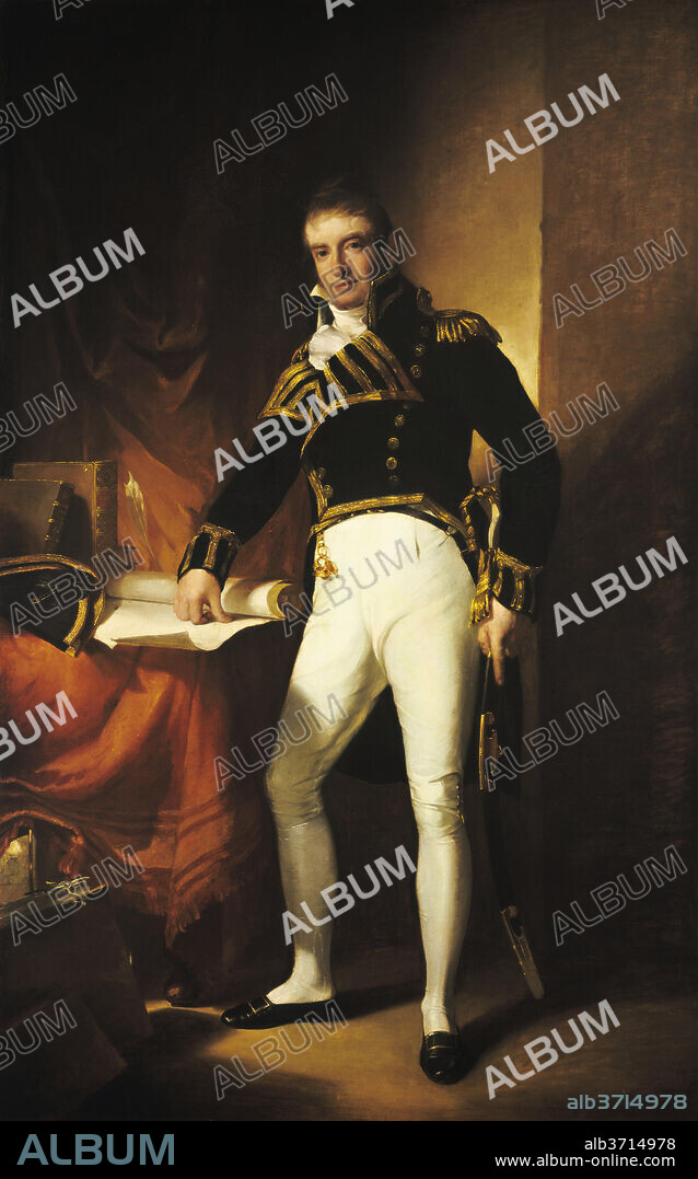 THOMAS SULLY. Captain Charles Stewart. Dated: 1811-1812. Dimensions: overall: 237 x 149.2 cm (93 5/16 x 58 3/4 in.)  framed: 266.4 x 178.4 x 11.4 cm (104 7/8 x 70 1/4 x 4 1/2 in.). Medium: oil on canvas.