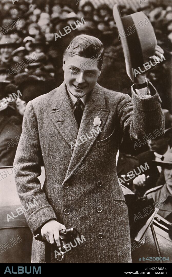 'H.R.H. The Prince of Wales', c1920. The future King Edward VIII (1894-1972). Known as David within the royal family, Edward was king from 20 January 1936 until his abdication on 11 December the same year. His chose to abdicate after causing a constitutional crisis by proposing to Wallis Simpson, a divorced woman seen as unacceptable as a prospective queen consort. Edward married Mrs Simpson, and they became the Duke and Duchess of Windsor. [J. Beagles & Co., Ltd., London, c1920].