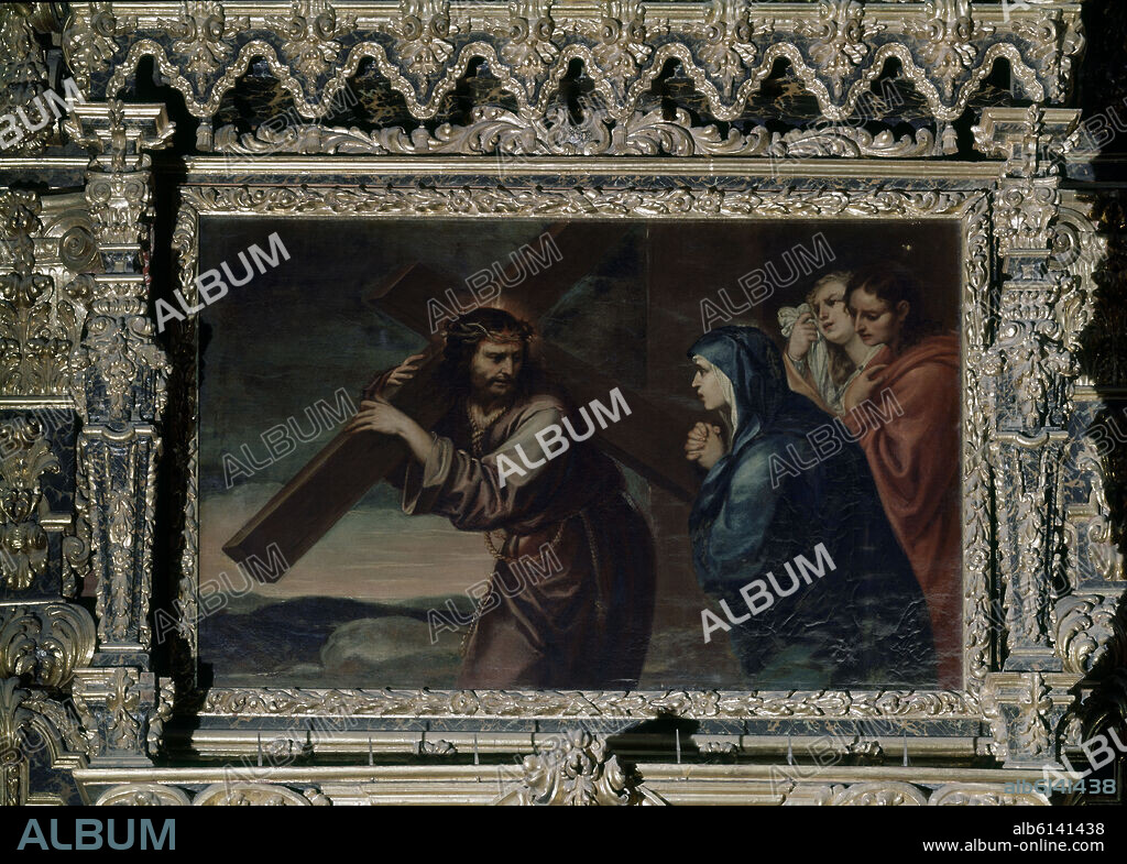 ALONSO CANO. CAMINO DEL CALVARIO - SIGLO XVII - PINTURA DEL RETABLO DE JESUS NAZARENO.