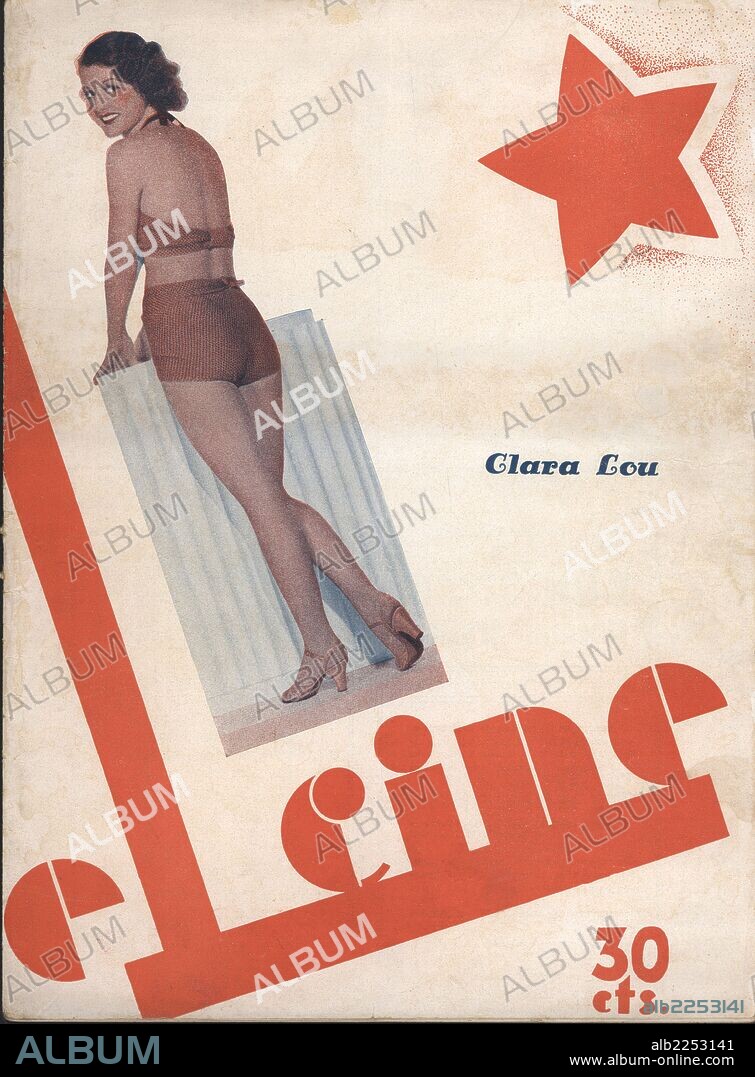 Portada de la revista popular "El Cine", con Clara Lou. Editada en Barcelona, junio 1934.