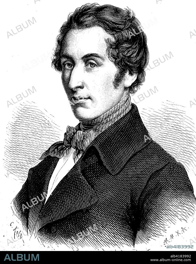 Carl Maria Friedrich Ernst von Weber, November 1786 - June 1826, was a German composer, conductor, pianist, guitarist and critic, one of the first significant composers of the Romantic school, Germany, reproduction of an image, woodcut from the year 1881, digital improved.