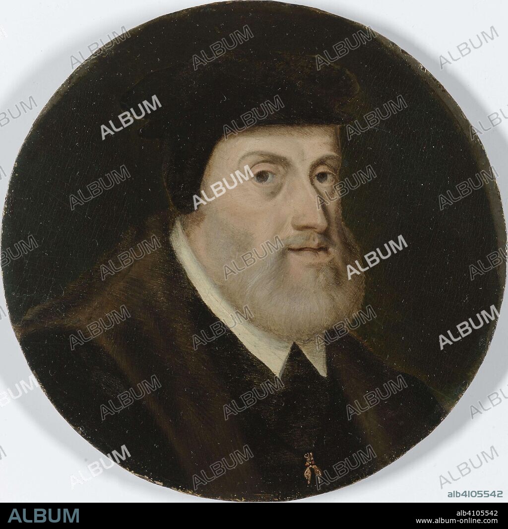 JAN CORNELISZ VERMEYEN (REJECTED ATTRIBUTION). Portrait of Charles V, Holy Roman Emperor. Dating: c. 1550. Place: Netherlands. Measurements: support: d 17.5 cm.