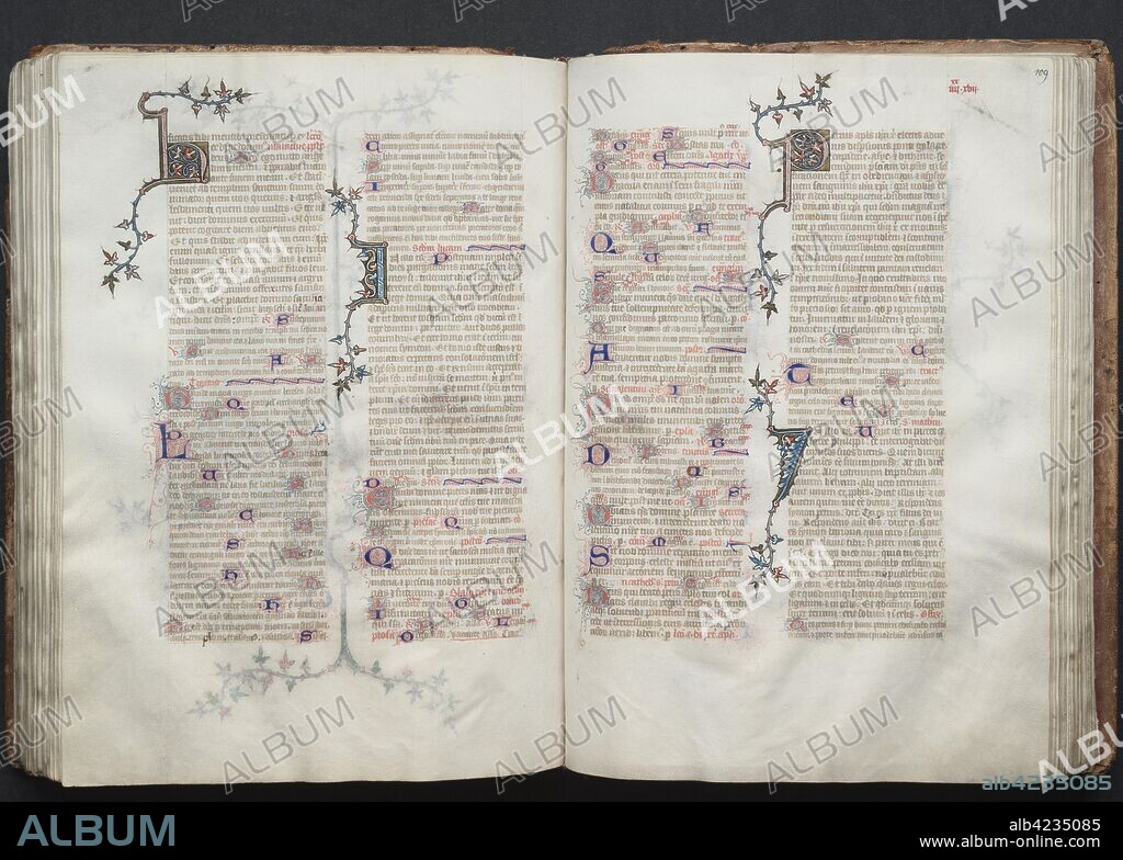 The Gotha Missal: Fol. 109r, Text, c. 1375. And workshop Master of the Boqueteaux (French). Ink, tempera, and gold on vellum; blind-tooled leather binding; codex: 27.1 x 19.5 cm (10 11/16 x 7 11/16 in.).
