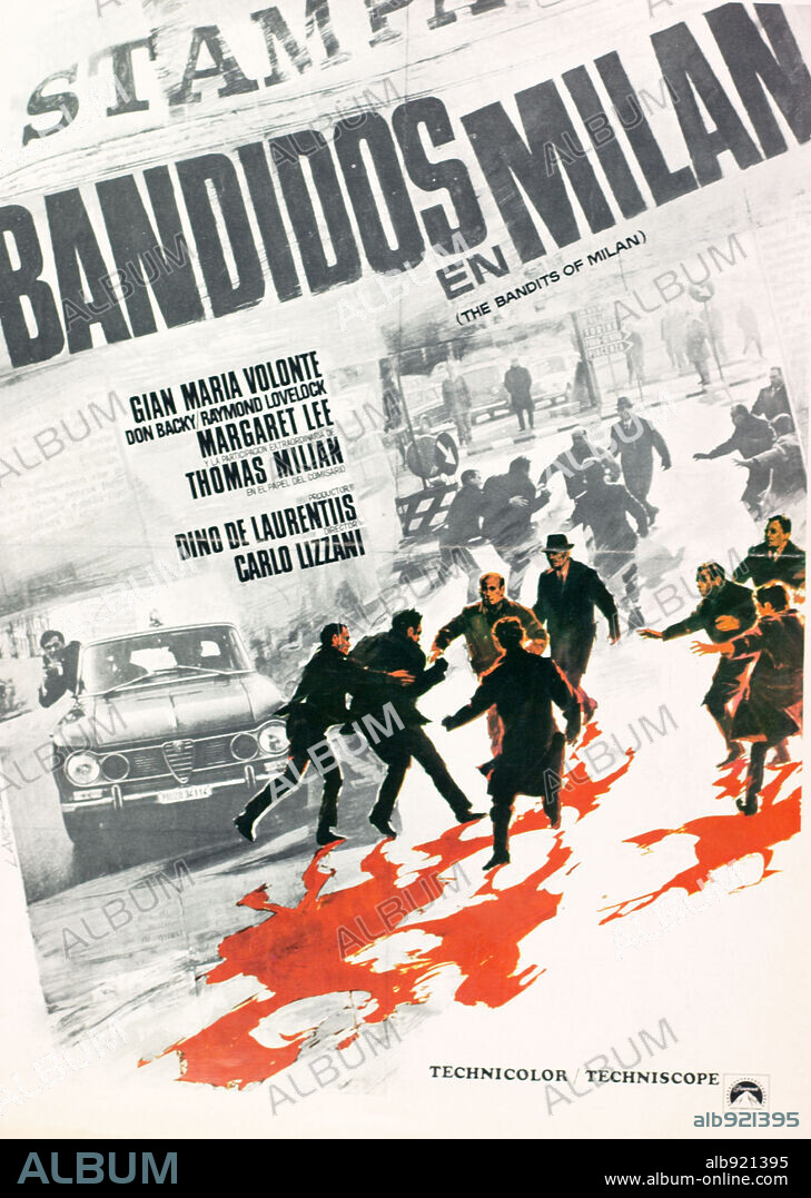 Poster de BANDIDOS EN MILAN, 1968 (BANDITI A MILANO), dirigida por CARLO LIZZANI. Copyright DINO DE LAURENTIIS.