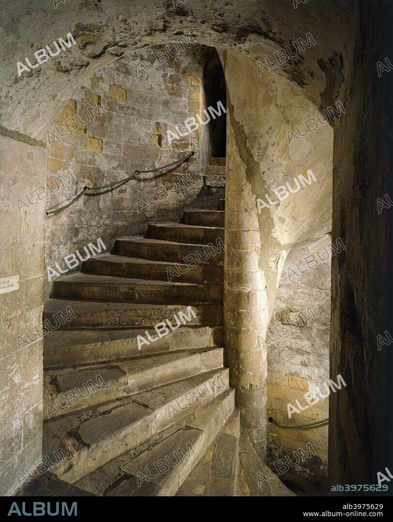 South staircase of the keep of Dover Castle, Kent, c2000s(?). The keep was built by Henry II in the 12th century.