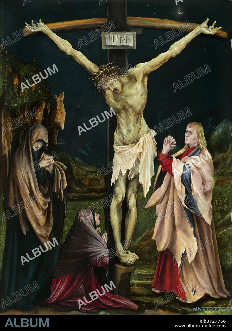 MATTHIAS GRÜNEWALD. The Small Crucifixion. Dated: c. 1511/1520. Dimensions: overall: 61.3 x 46 cm (24 1/8 x 18 1/8 in.)  framed: 74.4 x 59 x 2.5 cm (29 5/16 x 23 1/4 x 1 in.). Medium: oil on panel.