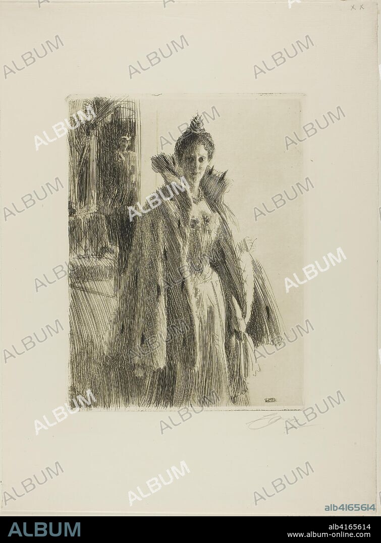 H. R. H. Princess Ingeborg of Sweden II. Anders Zorn; Swedish, 1860-1920. Date: 1900. Dimensions: 271 x 204 mm (image); 278 x 214 mm (plate); 446 x 330 mm (sheet - folded). Etching on ivory laid paper. Origin: Sweden.