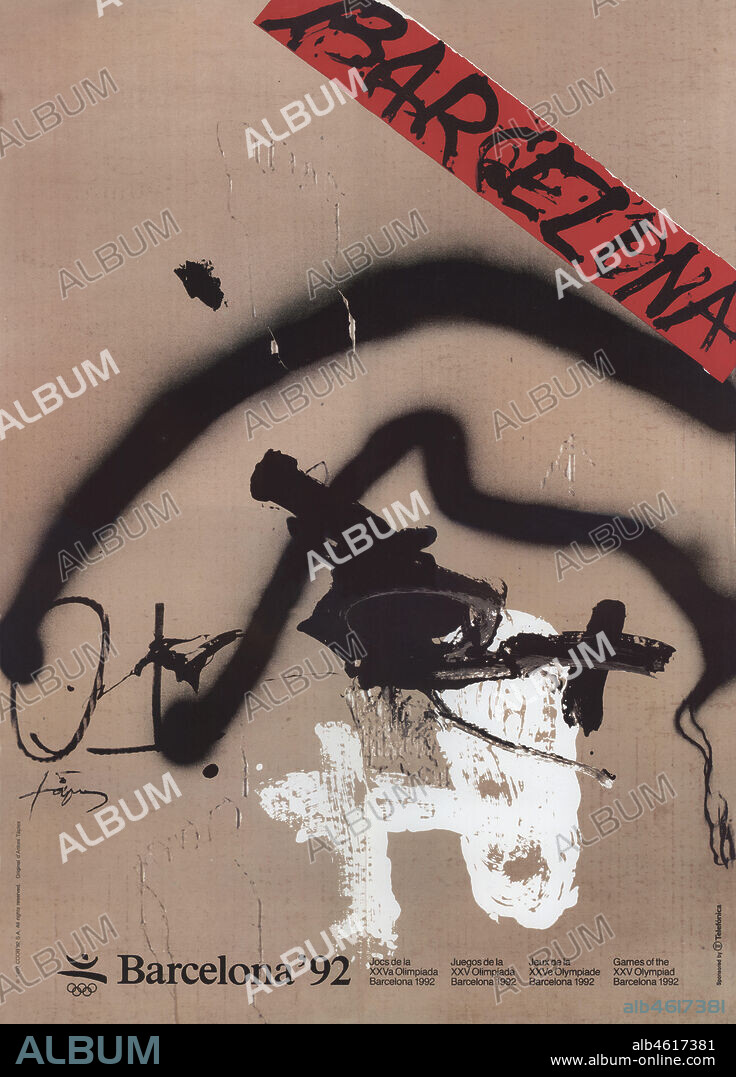 ANTONI TÀPIES. Publicidad. Cartel promocional de los XXV Juegos Olímpicos de Barcelona 1992.