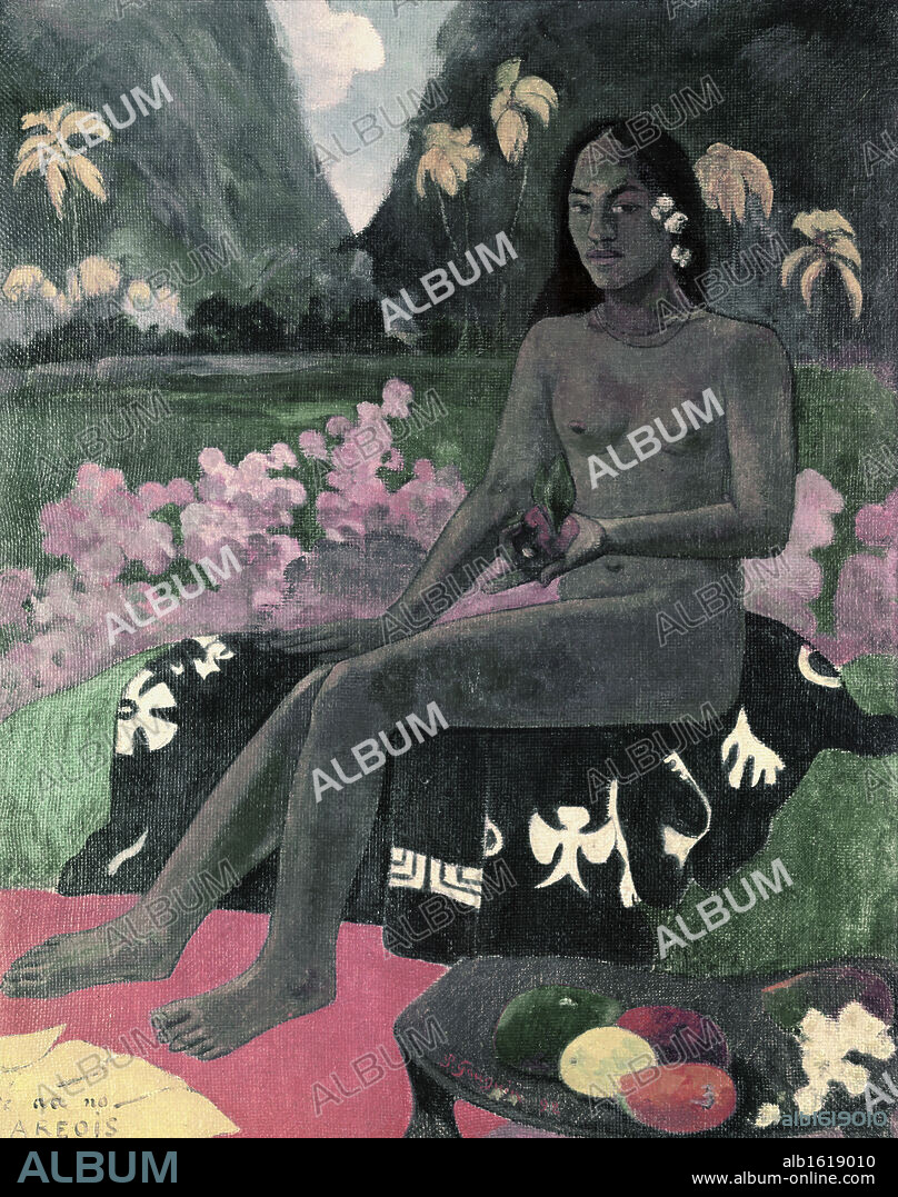 EUGÈNE HENRI PAUL GAUGUIN. The Seed of the Areoi (Te Aa No Areois), 1892, Paul Gauguin (1848-1903 French), Oil on burlap.