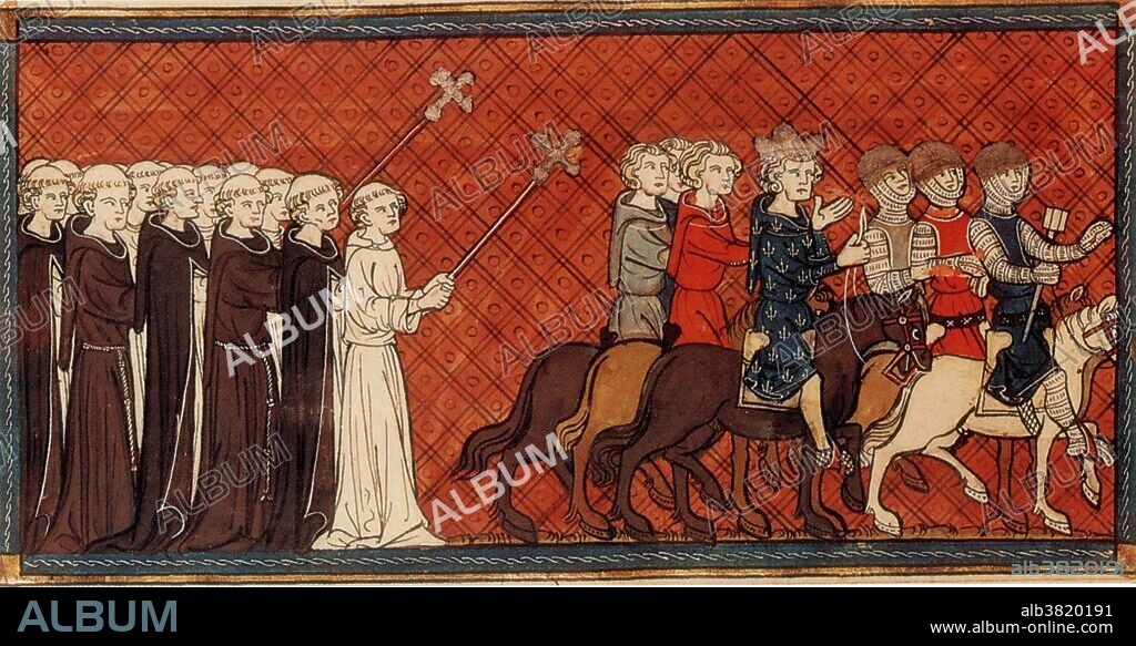 Louis IX of France sets out on the Seventh Crusade in 1248 Image taken from Chroniques de France ou de Saint Denis. The Seventh Crusade (1248 to 1254) was disastrously led by Louis IX of France, a reaction to the loss of Jerusalem (1244) to the Moslems for the final time. The crusade was aimed at Egypt, the main Muslim power in the area. Approximately 800,000 bezants were paid in ransom for King Louis who, along with thousands of his troops, were defeated and captured by the Egyptian army led by the Ayyubid Sultan Turanshah. His crusade was a failure, but he was considered a saint by many, and his fame gave him an even greater authority in Europe than the Holy Roman Emperor. In 1270 he attempted another crusade, though it too would end in failure.
