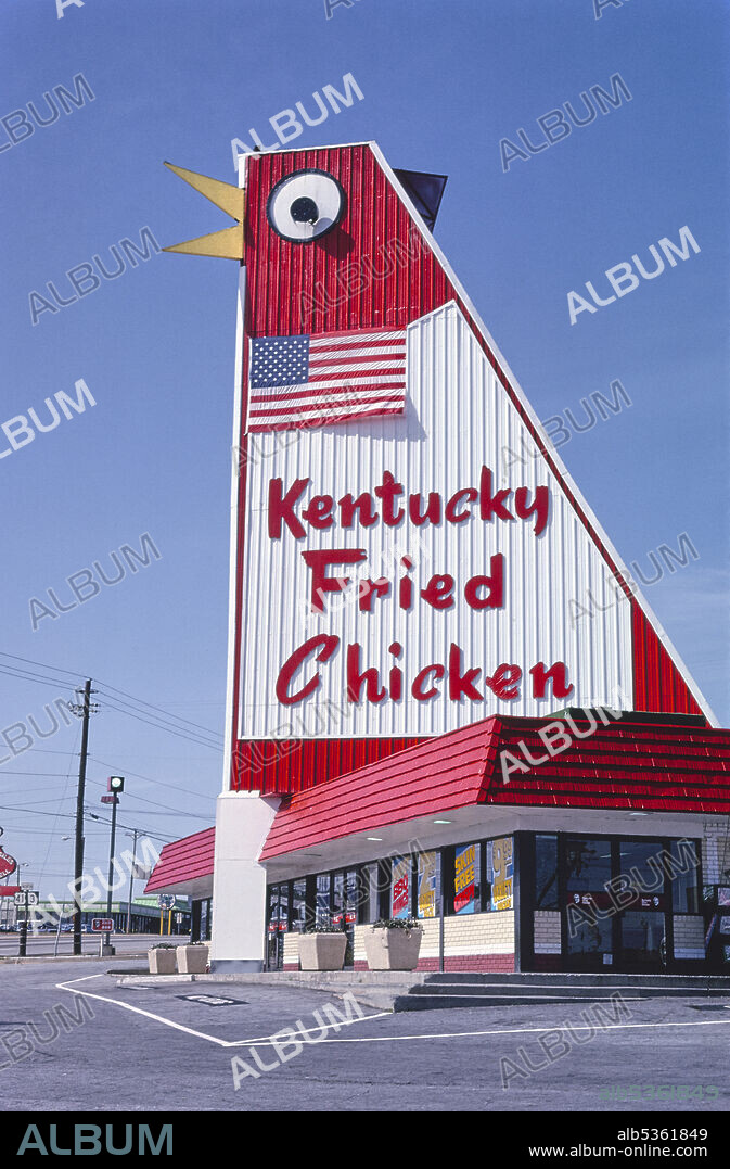 Kentucky Fried Chicken sign, Marietta, Georgia, USA, John Margolies Roadside America Photograph Archive, 1992.