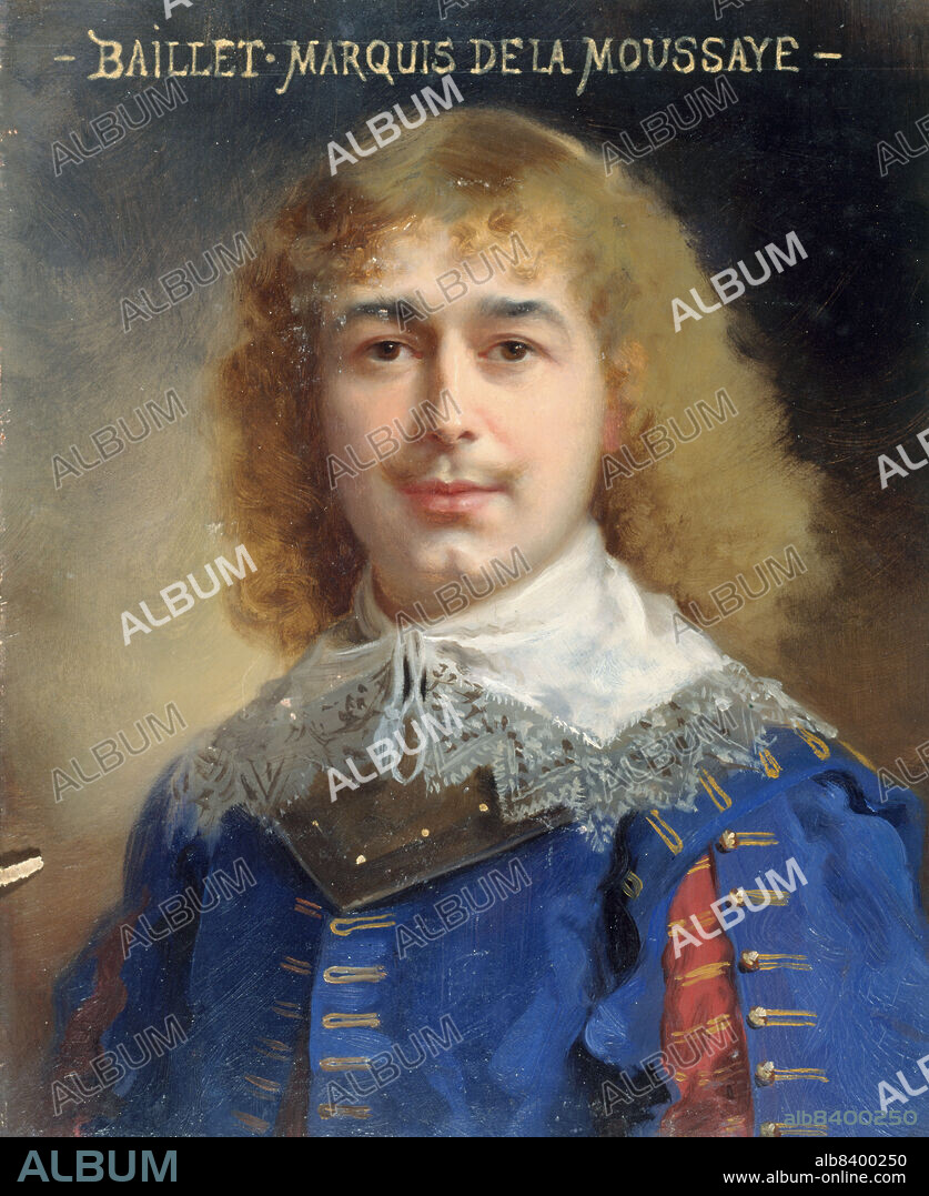 DANIEL BERARD. Portrait de Georges Baillet, sociétaire de la Comédie-Française dans le rôle du Marquis de la Moussaye dans "Mademoiselle du Vigean", c1884.