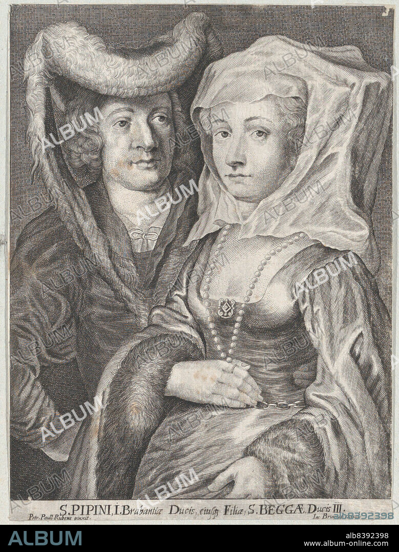 ANON. Saint Pepin I and his daughter, Saint Begga, ca. 1650-1700.