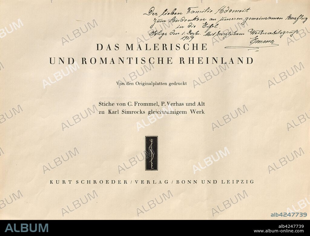 Das Malerische und Romantische Rheinland, 1928. Henry Winkles (British, 1801-1900), after Theodor Verhas (German, 1811-1872), Kurt Schroeder. Unbound portfolio with title page, colophon, table of contents, and fifteen loose plates; sheet: 24.9 x 33.1 cm (9 13/16 x 13 1/16 in.); sheet 2: 24.3 x 33 cm (9 9/16 x 13 in.); sheet 1: 65.9 x 24.3 cm (25 15/16 x 9 9/16 in.).