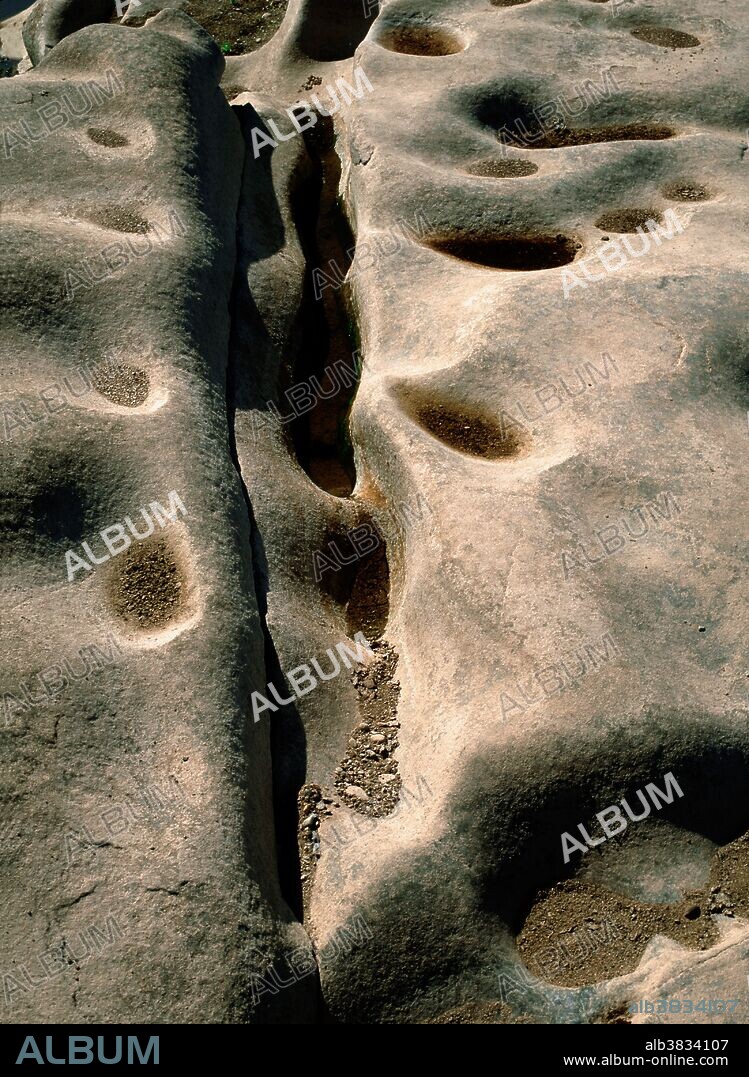 These river potholes were formed by erosion. Photographed near Conewago Falls on the lower Susquehanna river in Pennsylvania.