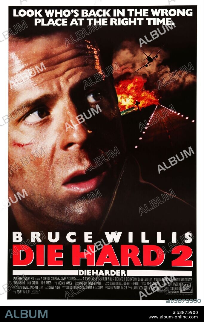 BRUCE WILLIS en JUNGLA 2: LA JUNGLA 2: ALERTA ROJA, 1990 (DIE HARD 2), dirigida por RENNY HARLIN. Copyright 20TH CENTURY FOX.