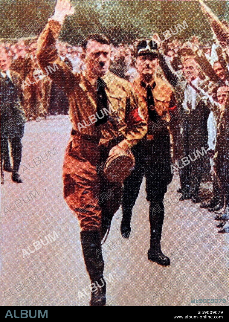 Hitler attends a Nazi Rally in Nuremberg Germany 1929.