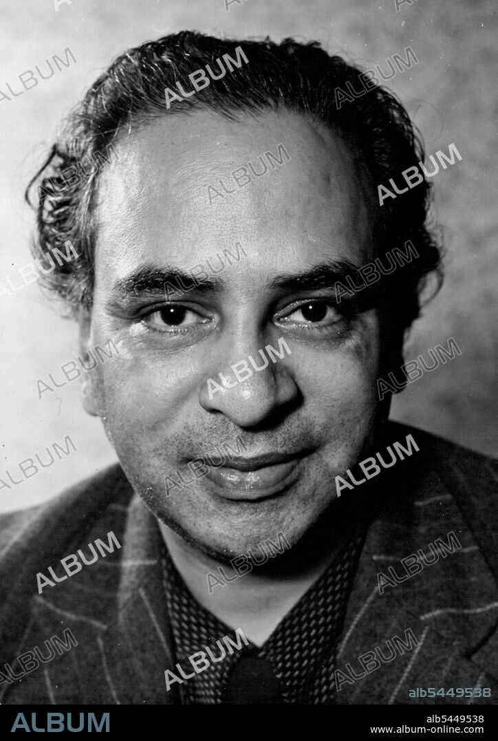 Indian Personalities: Dr. Mulk Raj Anand.India's foremost author and art critic. He wrote "Coolie", and "Untouchable". Was one of the judges in the "Unknown Political Prisoner" sculpture exhibition in London. August 27, 1954. (Photo by Jitendra Arya, Camera Press).