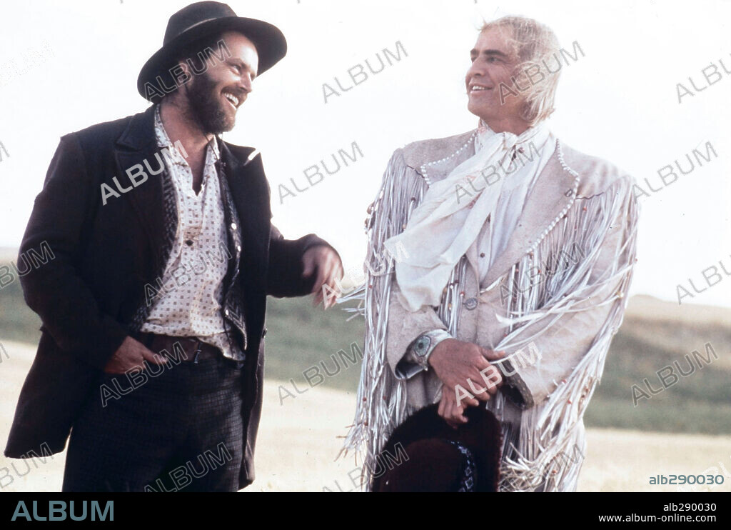 JACK NICHOLSON y MARLON BRANDO en MISSOURI, 1976 (THE MISSOURI BREAKS), dirigida por ARTHUR PENN. Copyright UNITED ARTISTS.