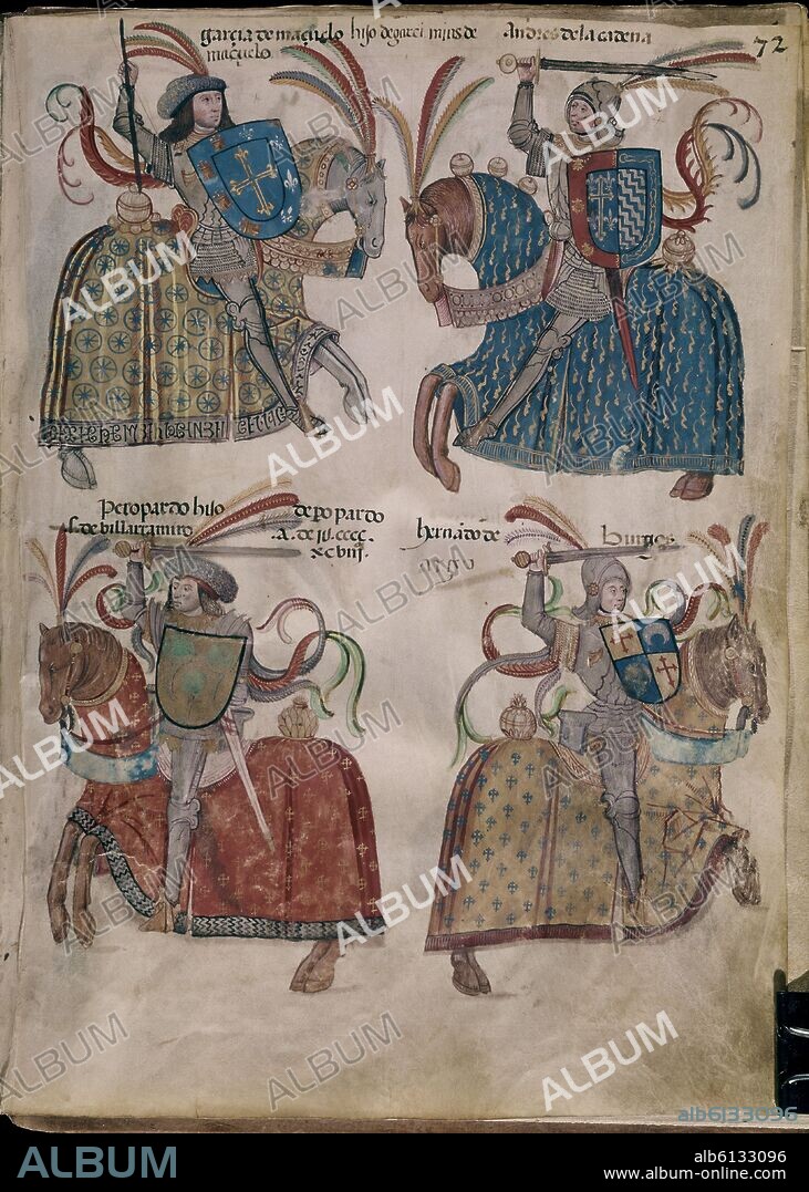 LIBRO DE LOS CABALLEROS DE LA ORDEN DE SANTIAGO - 1361 - FOLIO 72 - MAZUELO - CADENA - PARDO - BURGO.