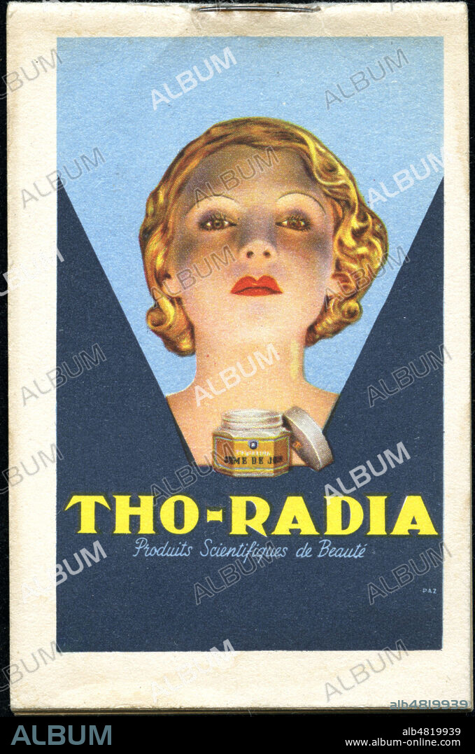 'THO-RADIA produit scientifique de beaute' a base de thorium et de radium. Carnet publicitaire vers 1930. Credit : IM/KHARBINE-TAPABOR.