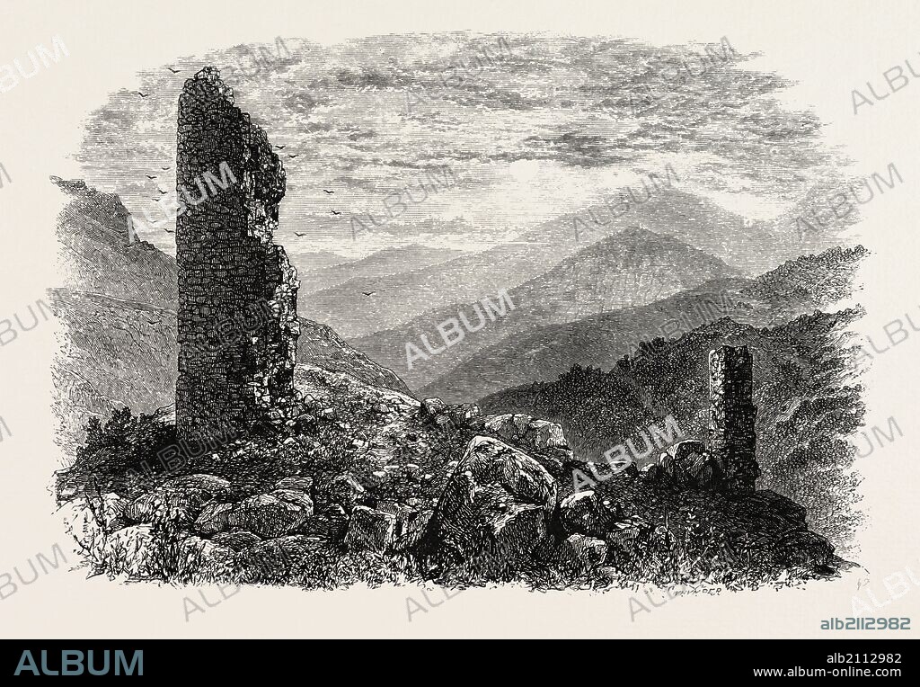 The Canigou, from Mont Louis, THE PYRENEES, FRANCE, 19th century engraving.