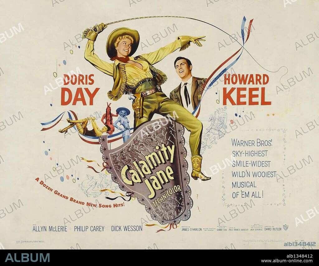 Poster of CALAMITY JANE, 1953, directed by DAVID BUTLER. Copyright WARNER BROTHERS.
