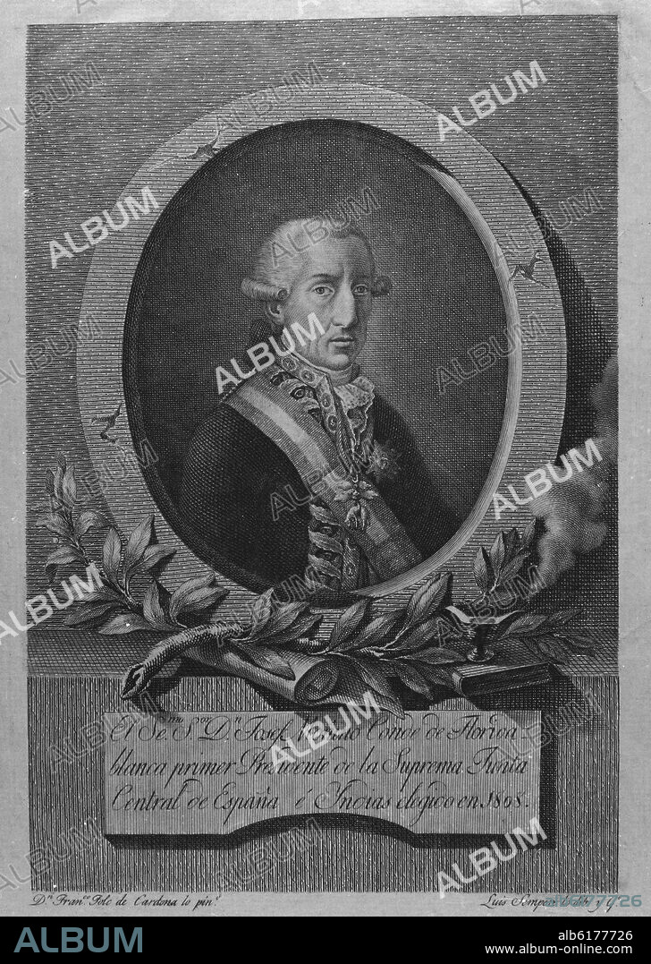 FRANCISCO FOLC. JOSE MOÑINO CONDE DE FLORIDA BLANCA PRESIDENTE DE LA SUPREMA JUNTA CENTRAL DE ESPAÑA E INDIAS- S XIX -.