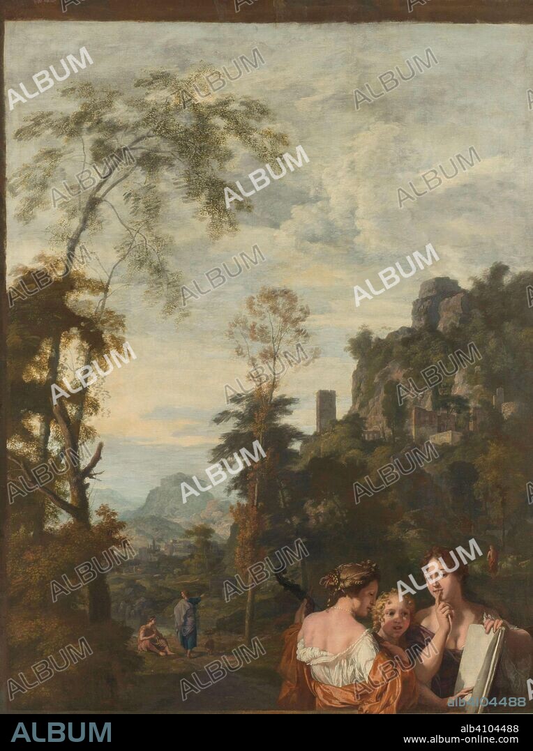 GERARD DE LAIRESSE and JOHANNES GLAUBER. Italian Landscape with three Women Making Music. Decoration for a Room in the House of Jacob de Flines in Amsterdam (series title). Dating: c. 1687. Measurements: h 282 cm × w 217 cm; d 7.5 cm; w 51 kg.